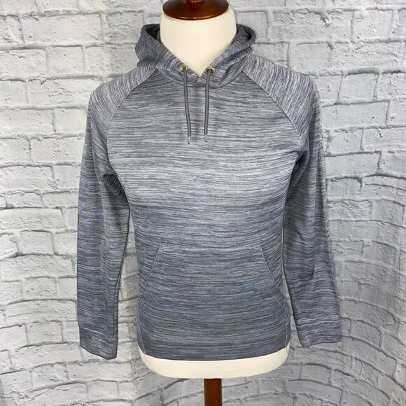 Tek gear pullover Longsleeve hoodie w/front pocket grey/white men sz S - Picture 1 of 10